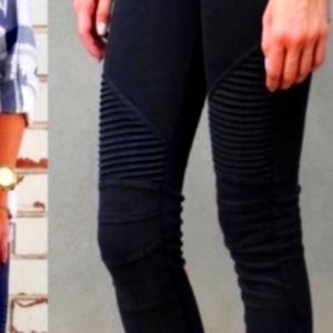 Moto black biker legging, 16-18 runs  small